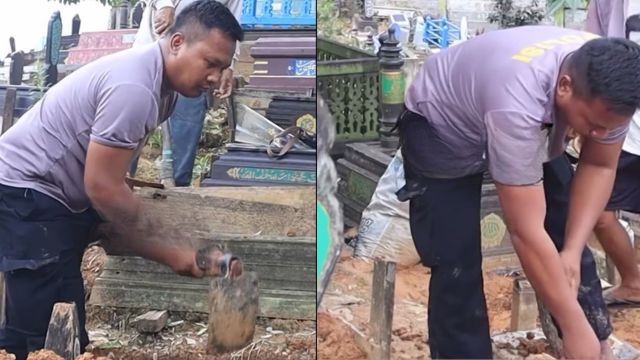 Mengabdi Tanpa Batas, Polisi Ini Puluhan Tahun Jadi Penggali Kubur Gratis bagi Warga Tak Mampu